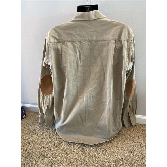 VTG Norman Shirtmakers Shooting Shirt Mens XL Tan Hunting Skeet Long Sleeve USA - Picture 6 of 11